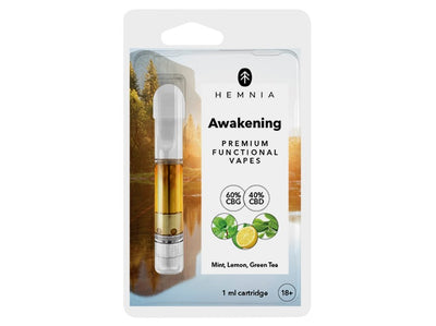 Hemnia Kartusche Awakening - 60 % CBG, 40 % CBD, Zitrone, Minze, grüner Tee, 1 ml