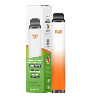 Orange County CBD 10ml Disposable Vape Pen Kiwi Guava Passion Fruit 600mg CBD + 400mg CBG – 3500 Puffs
