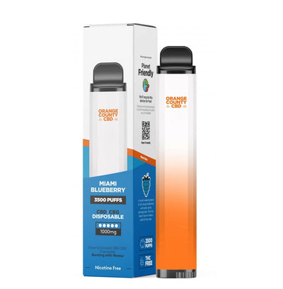 Orange County CBD 10ml Disposable Vape Pen Miami Blueberry 600mg CBD + 400mg CBG – 3500 Puffs