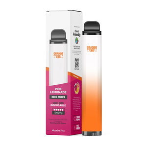 Orange County CBD 10ml Disposable Vape Pen Pink Lemonade 600mg CBD + 400mg CBG – 3500 Puffs