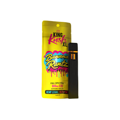 King Kush XL 800mg CBD Disposable Vape Pen 1ml Banana Runtz