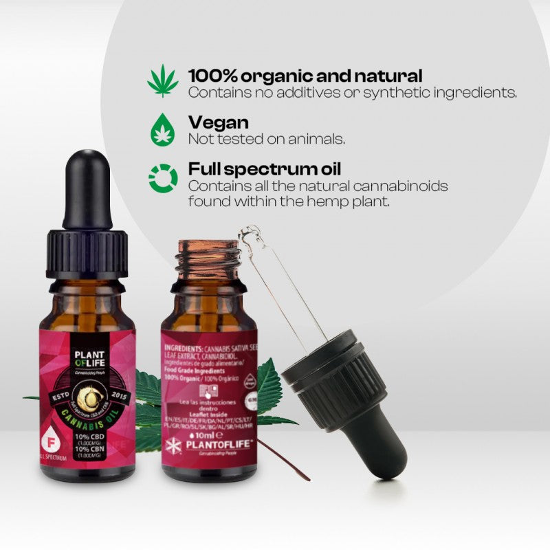 PLANT OF Life CBN- und CBD-Öl mit 10 % 10ML Vollspektrum