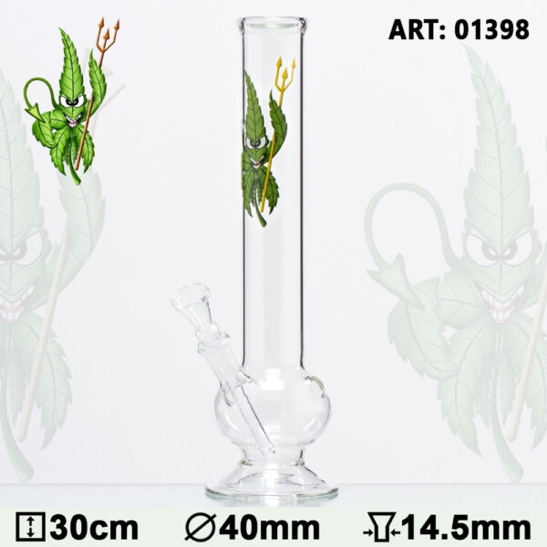 CannaHeroes | Glass Bong Cannadevil - H:30cm - Ø:40mm -SG:14.5mm