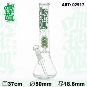 Bong Glass Amsterdam-H:37cm- Ø:50mm-SG:18.8mm-ice noches (Blau)