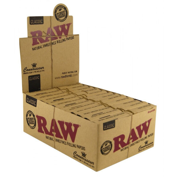 RAW CONNOISSEUR KING SIZE SLIM + PREROLLED TIPS