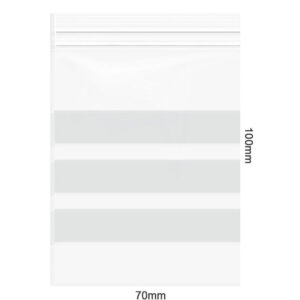 Amsterdam | Zipper Bags 70mm x 100mm 70µ (MU) Clear with 3 x writable labels