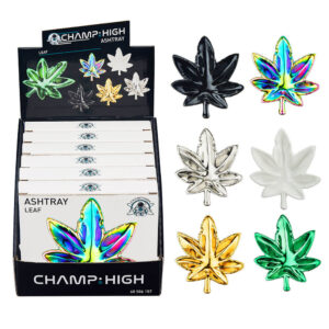 Champ High Leaf Glass Ashtrays